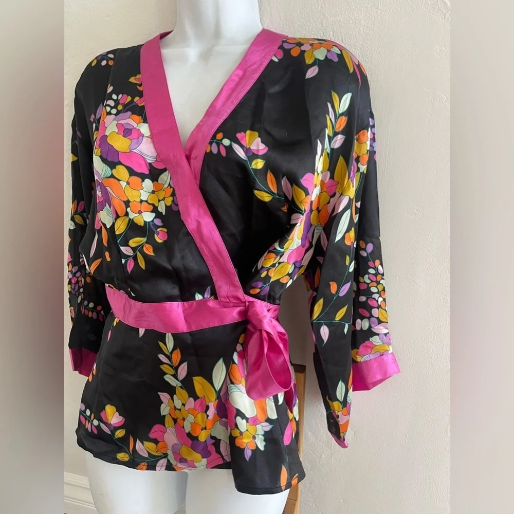 Boston Proper 100% silk kimono top - Picture 3 of 6